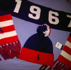 Ralph Lauren polo set hat and scarf new
